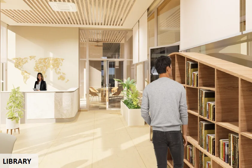 Landscaped podium gardens and oxygen-producing tree canopy at Forbes Fab Luxe Residences